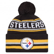 Шапка с помпоном Pittsburgh Steelers New Era Black Classic