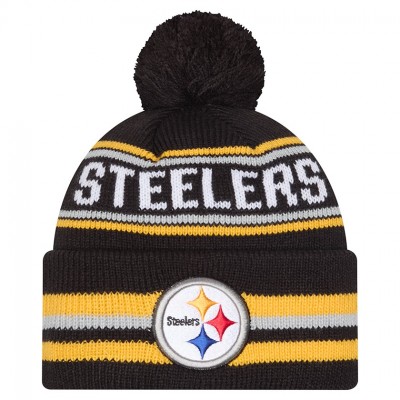 Шапка с помпоном Pittsburgh Steelers New Era Black Classic