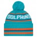 Шапка с помпоном Miami Dolphins New Era Aqua Classic