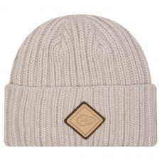 Kansas City Chiefs New Era Light Beige Logo Applique Cuffed Knit Hat
