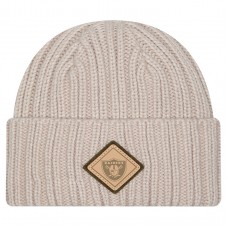 Las Vegas Raiders New Era Light Beige Logo Applique Cuffed Knit Hat