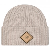 Miami Dolphins New Era Light Beige Logo Applique Cuffed Knit Hat