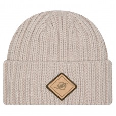 Miami Dolphins New Era Light Beige Logo Applique Cuffed Knit Hat