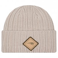 New England Patriots New Era Light Beige Logo Applique Cuffed Knit Hat