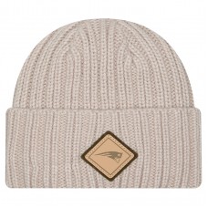 New England Patriots New Era Light Beige Logo Applique Cuffed Knit Hat
