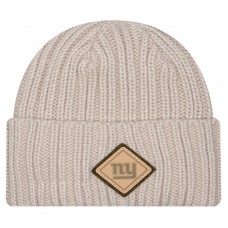 New York Giants New Era Light Beige Logo Applique Cuffed Knit Hat