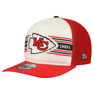 Бейсболка Kansas City Chiefs New Era Cream/Red Banner A-Frame 9FIFTY Snapback