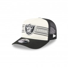 Бейсболка Las Vegas Raiders New Era Cream/Black Banner A-Frame 9FIFTY Trucker Snapback