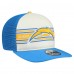 Бейсболка Los Angeles Chargers New Era Cream/Powder Blue Banner A-Frame 9FIFTY Snapback