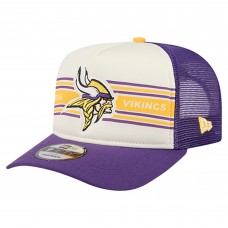 Бейсболка Minnesota Vikings New Era Cream/Purple Banner A-Frame 9FIFTY Trucker Snapback Бейсболка Minnesota Vikings New Era Cream/Purple Banner A-Frame 9FIFTY Trucker Snapback