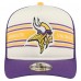 Бейсболка Minnesota Vikings New Era Cream/Purple Banner A-Frame 9FIFTY Trucker Snapback