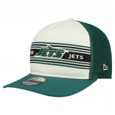 Бейсболка New York Jets New Era Cream/Green Banner A-Frame 9FIFTY Snapback Бейсболка New York Jets New Era Cream/Green Banner A-Frame 9FIFTY Snapback