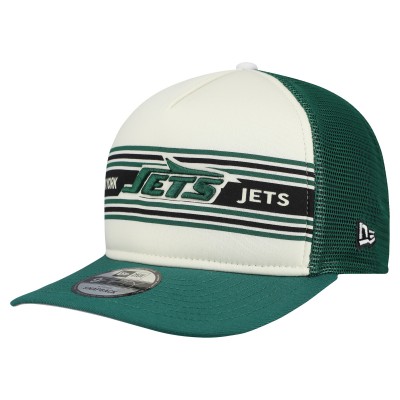 Бейсболка New York Jets New Era Cream/Green Banner A-Frame 9FIFTY Snapback