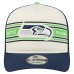 Бейсболка Seattle Seahawks New Era Cream/College Navy Banner A-Frame 9FIFTY Trucker Snapback