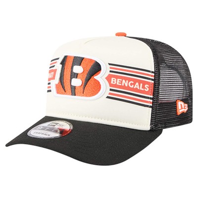 Бейсболка Cincinnati Bengals New Era Cream/Black Banner A-Frame 9FIFTY Trucker Snapback