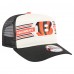 Бейсболка Cincinnati Bengals New Era Cream/Black Banner A-Frame 9FIFTY Trucker Snapback