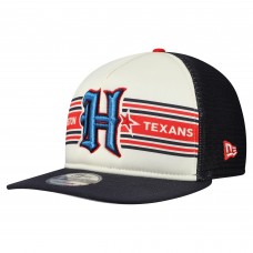 Бейсболка Houston Texans New Era Cream/Navy Banner A-Frame 9FIFTY Trucker Snapback