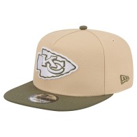 Бейсболка Kansas City Chiefs New Era Light Beige/Olive Color Pack A-Frame 9FIFTY Snapback