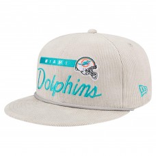 Бейсболка Miami Dolphins New Era Gray Cord Rope Corduroy 9FIFTY Snapback