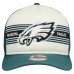 Подростковая Philadelphia Eagles New Era Cream/Midnight Green Banner 9FIFTY A-Frame Adjustable Trucker Hat