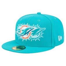 Бейсболка Miami Dolphins New Era Aqua Tri-Hit 59FIFTY