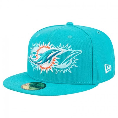 Бейсболка Miami Dolphins New Era Aqua Tri-Hit 59FIFTY