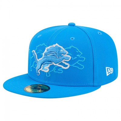 Бейсболка Detroit Lions New Era Blue Tri-Hit 59FIFTY