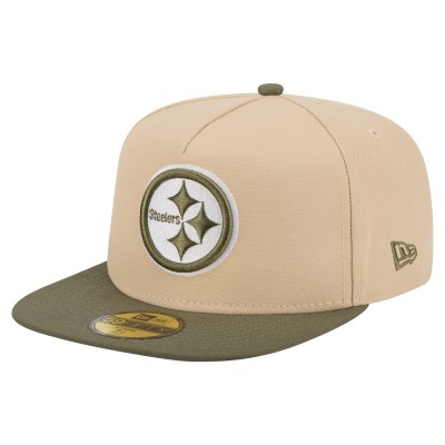 Бейсболка Pittsburgh Steelers New Era Beige/Olive Color Pack A-Frame 59FIFTY