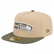 Бейсболка Seattle Seahawks New Era Beige/Olive Color Pack A-Frame 59FIFTY