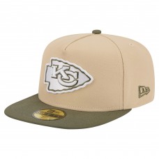 Бейсболка Kansas City Chiefs New Era Light Beige/Olive Color Pack A-Frame 59FIFTY
