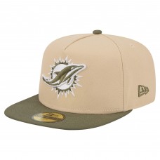 Бейсболка Miami Dolphins New Era Beige/Olive Color Pack A-Frame 59FIFTY