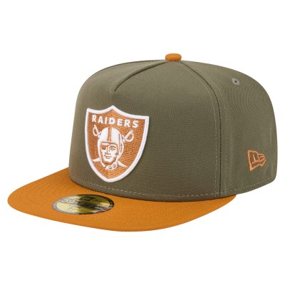 Бейсболка Las Vegas Raiders New Era Olive/Brown Color Pack A-Frame 59FIFTY