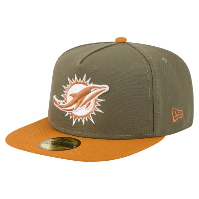 Бейсболка Miami Dolphins New Era Olive/Brown Color Pack A-Frame 59FIFTY
