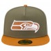 Бейсболка Seattle Seahawks New Era Olive/Brown Color Pack A-Frame 59FIFTY
