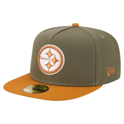 Бейсболка Pittsburgh Steelers New Era Olive/Brown Color Pack A-Frame 59FIFTY