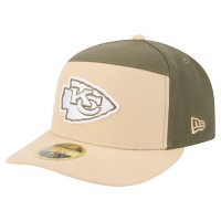 Бейсболка Kansas City Chiefs New Era Light Beige/Olive Two-Tone Color Pack Split Panel 59FIFTY