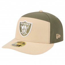 Бейсболка Las Vegas Raiders New Era Light Beige/Olive Two-Tone Color Pack Split Panel 59FIFTY