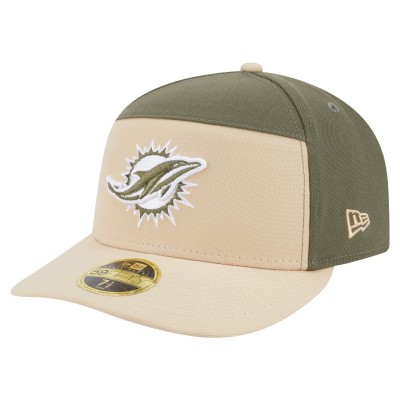 Бейсболка Miami Dolphins New Era Light Beige/Olive Two-Tone Color Pack Split Panel 59FIFTY