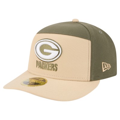 Бейсболка Green Bay Packers New Era Light Beige/Olive Two-Tone Color Pack Split Panel 59FIFTY