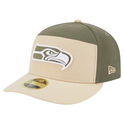 Бейсболка Seattle Seahawks New Era Light Beige/Olive Two-Tone Color Pack Split Panel 59FIFTY