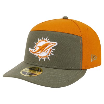 Бейсболка Miami Dolphins New Era Olive/Brown Two-Tone Color Pack Split Panel 59FIFTY
