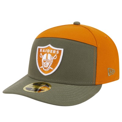 Бейсболка Las Vegas Raiders New Era Olive/Brown Two-Tone Color Pack Split Panel 59FIFTY
