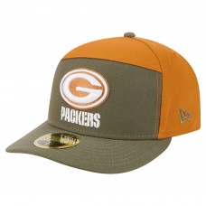 Бейсболка Green Bay Packers New Era Olive/Brown Two-Tone Color Pack Split Panel 59FIFTY
