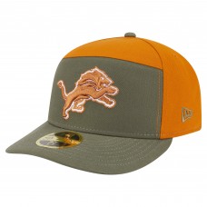 Бейсболка Detroit Lions New Era Olive/Brown Two-Tone Color Pack Split Panel 59FIFTY