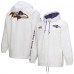 Куртка на кнопках Толстовка Baltimore Ravens Mitchell & Ness White Vintage Logo Coaches