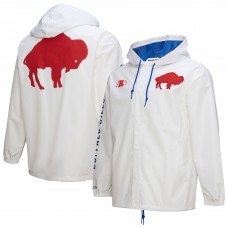 Куртка на кнопках Толстовка Buffalo Bills Mitchell & Ness White Vintage Logo Coaches