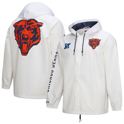 Куртка на кнопках Chicago Bears Mitchell & Ness White Vintage Logo Coaches