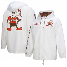 Куртка на кнопках Cleveland Browns Mitchell & Ness White Vintage Logo Coaches