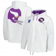 Minnesota Vikings Mitchell & Ness White Vintage Logo Coaches Full-Snap Hoodie Jacket