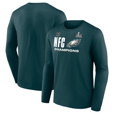Футболка с длинным рукавом Philadelphia Eagles 2024 NFC Champions Hail Mary - Midnight Green